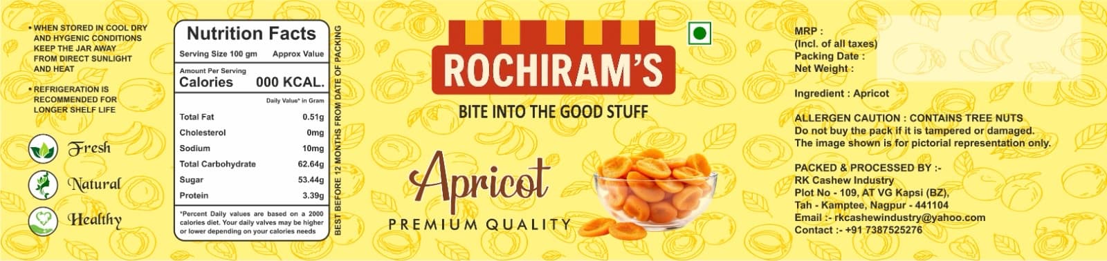 Apricots front label