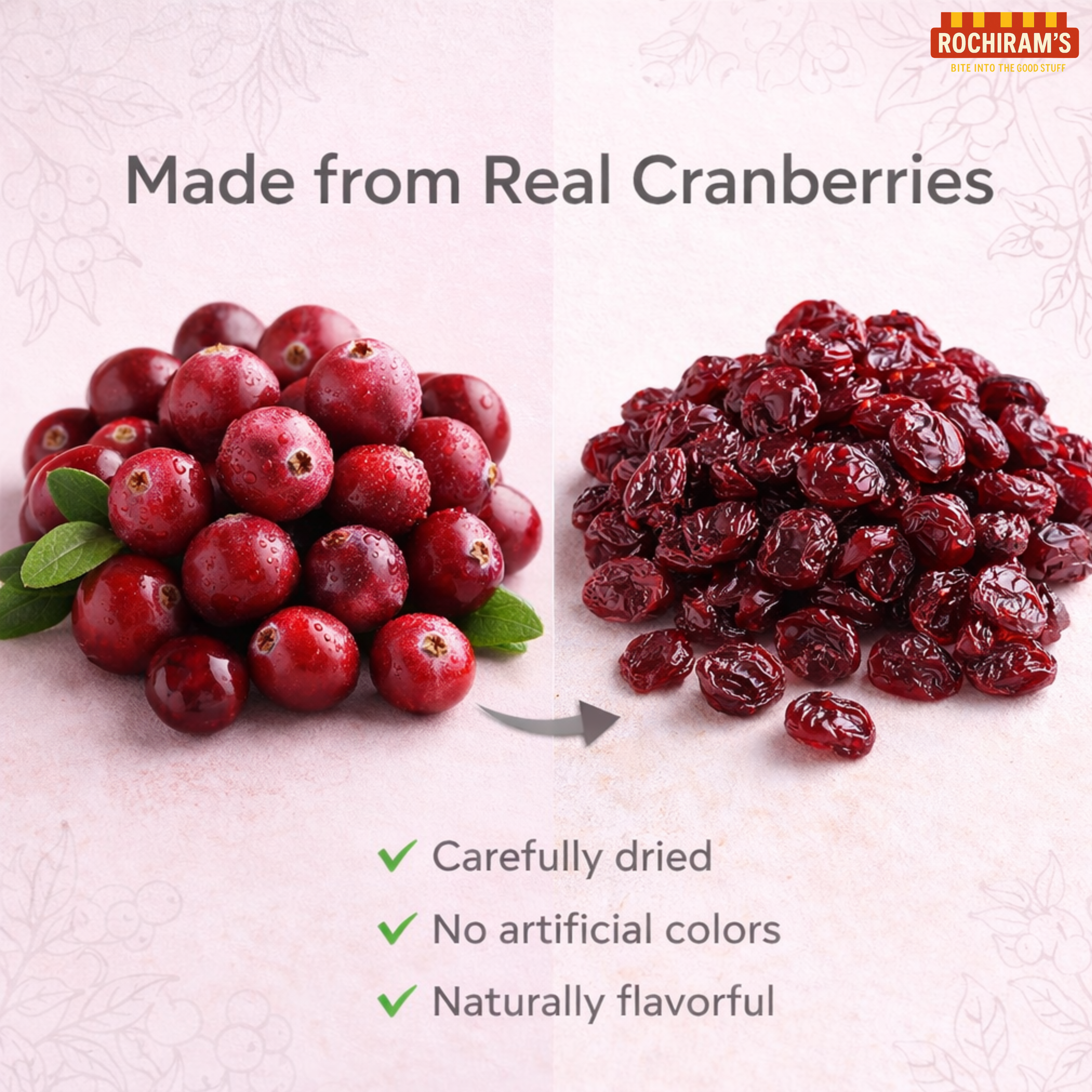 Dried Cranberries | Sweet & Tangy Superfood Berries - Rochiram's