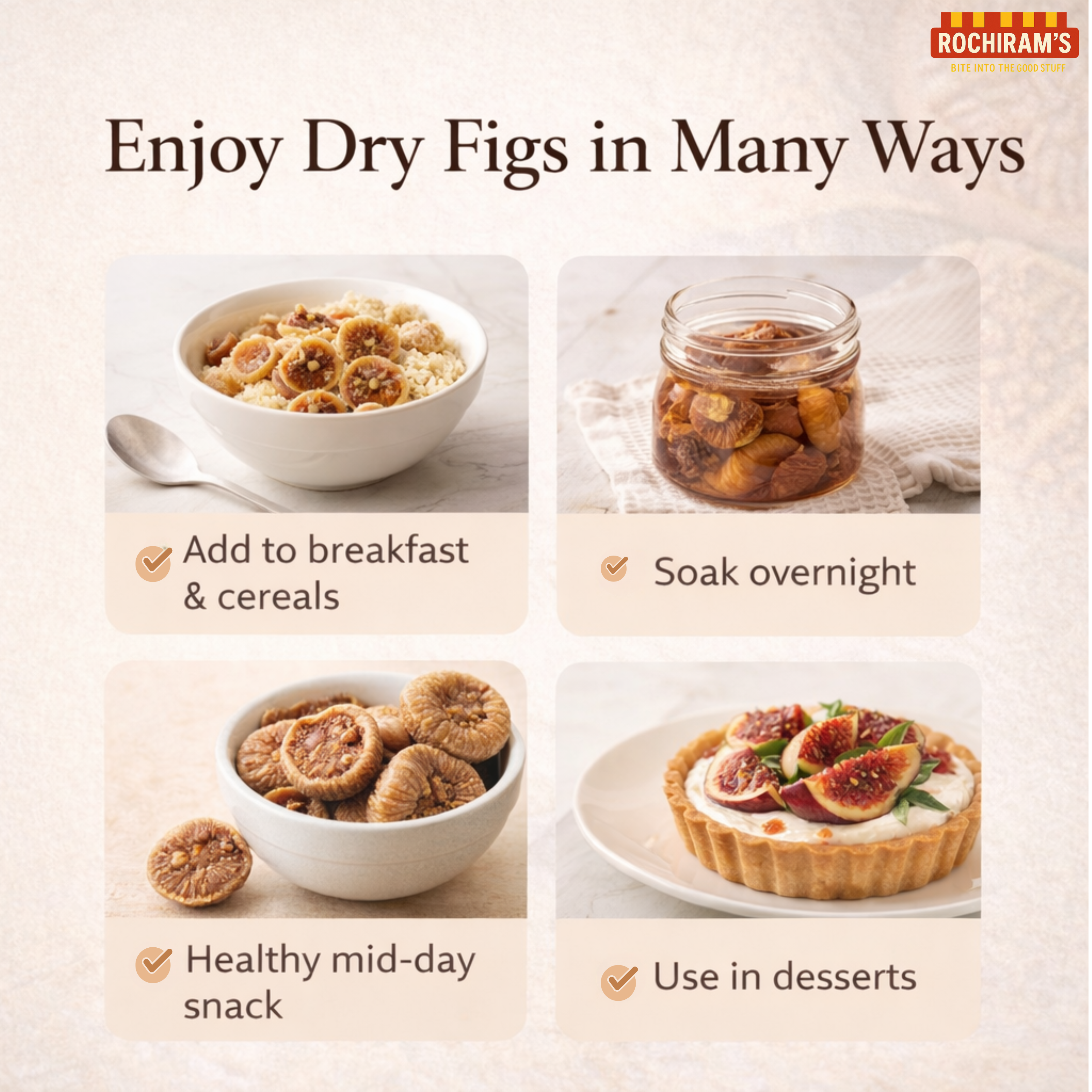 Almonds & Dry Figs Combo | Protein + Fibre Powerhouse - Rochiram's