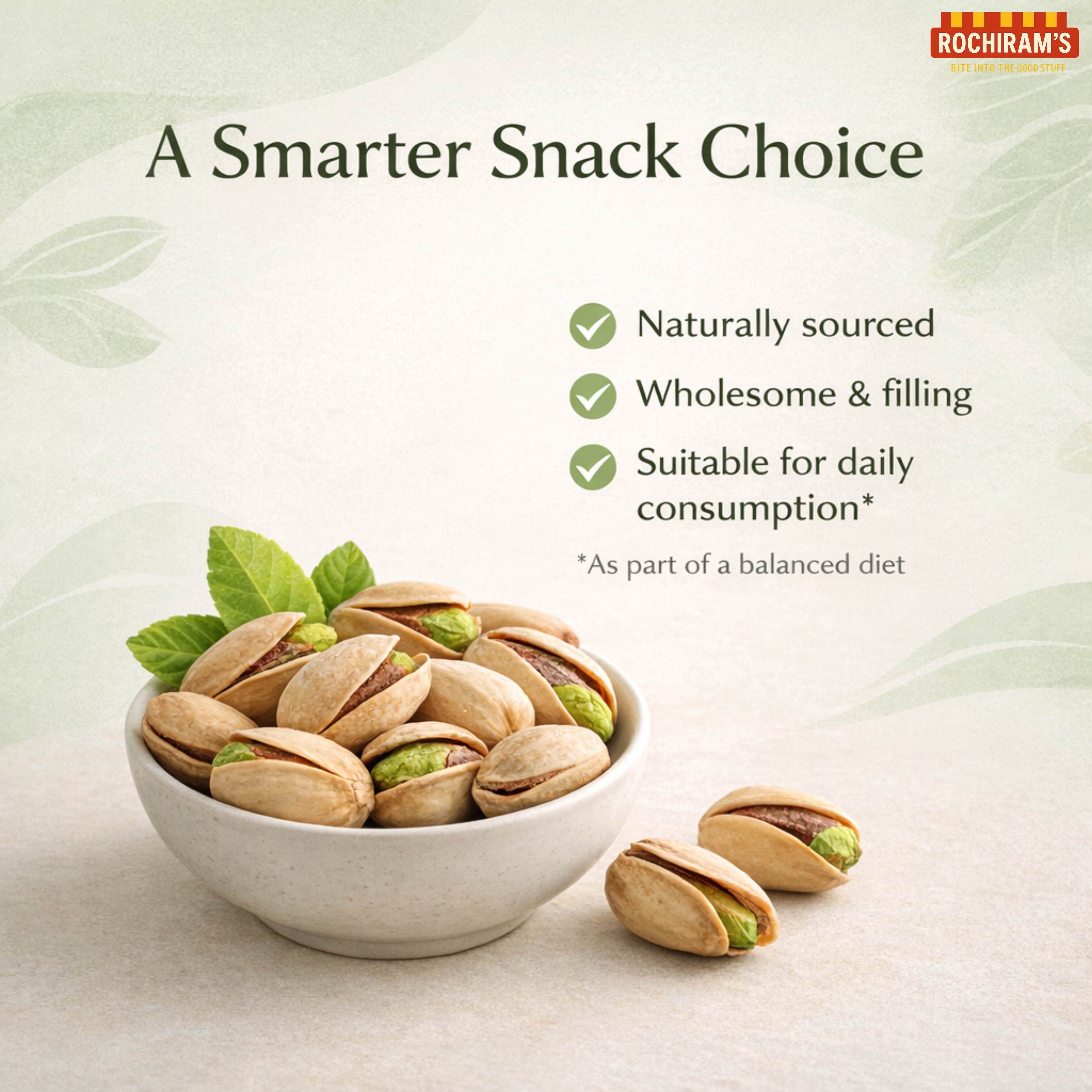 Premium Pistachios | Lightly Salted Roasted Pista - Rochiram's