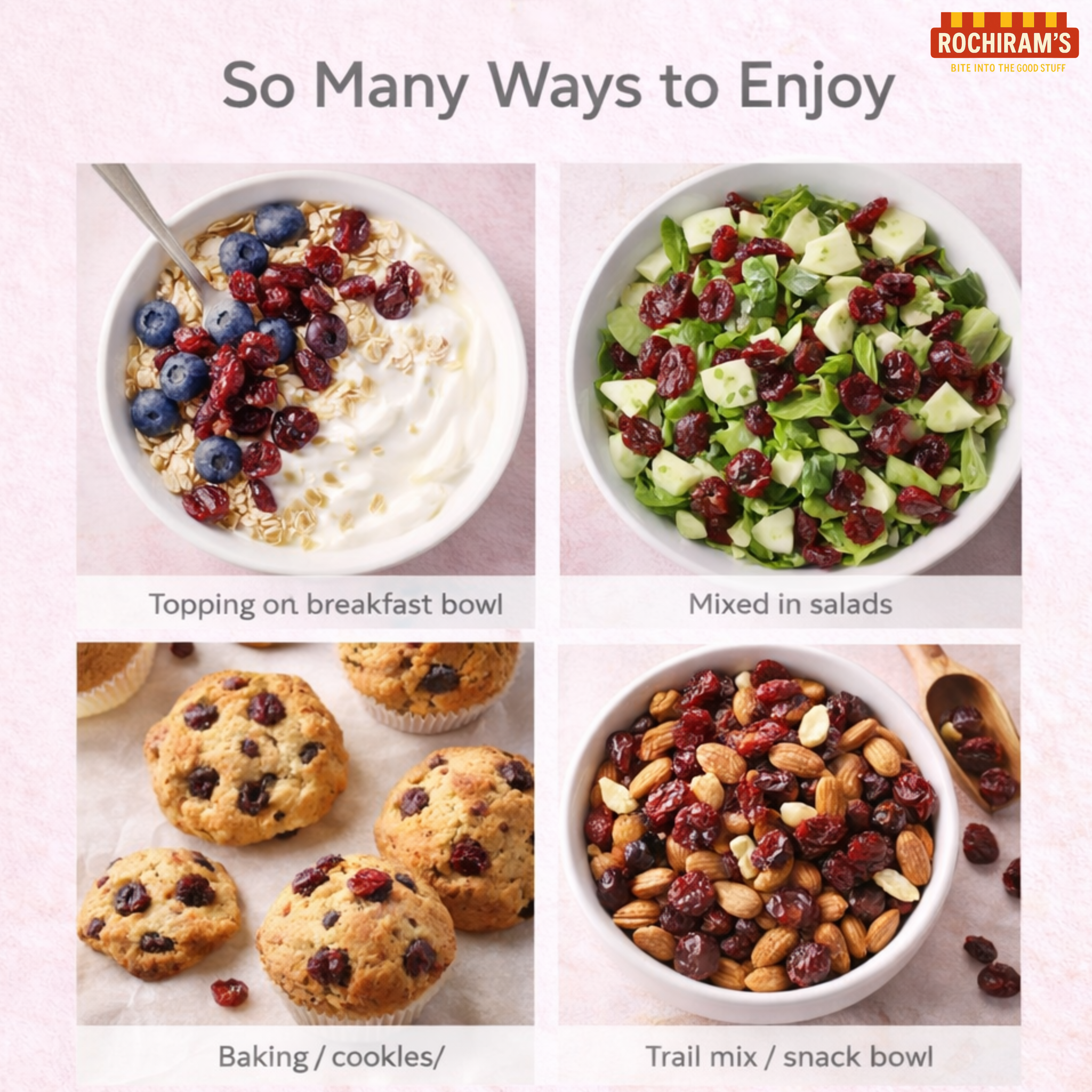 Dried Cranberries | Sweet & Tangy Superfood Berries - Rochiram's