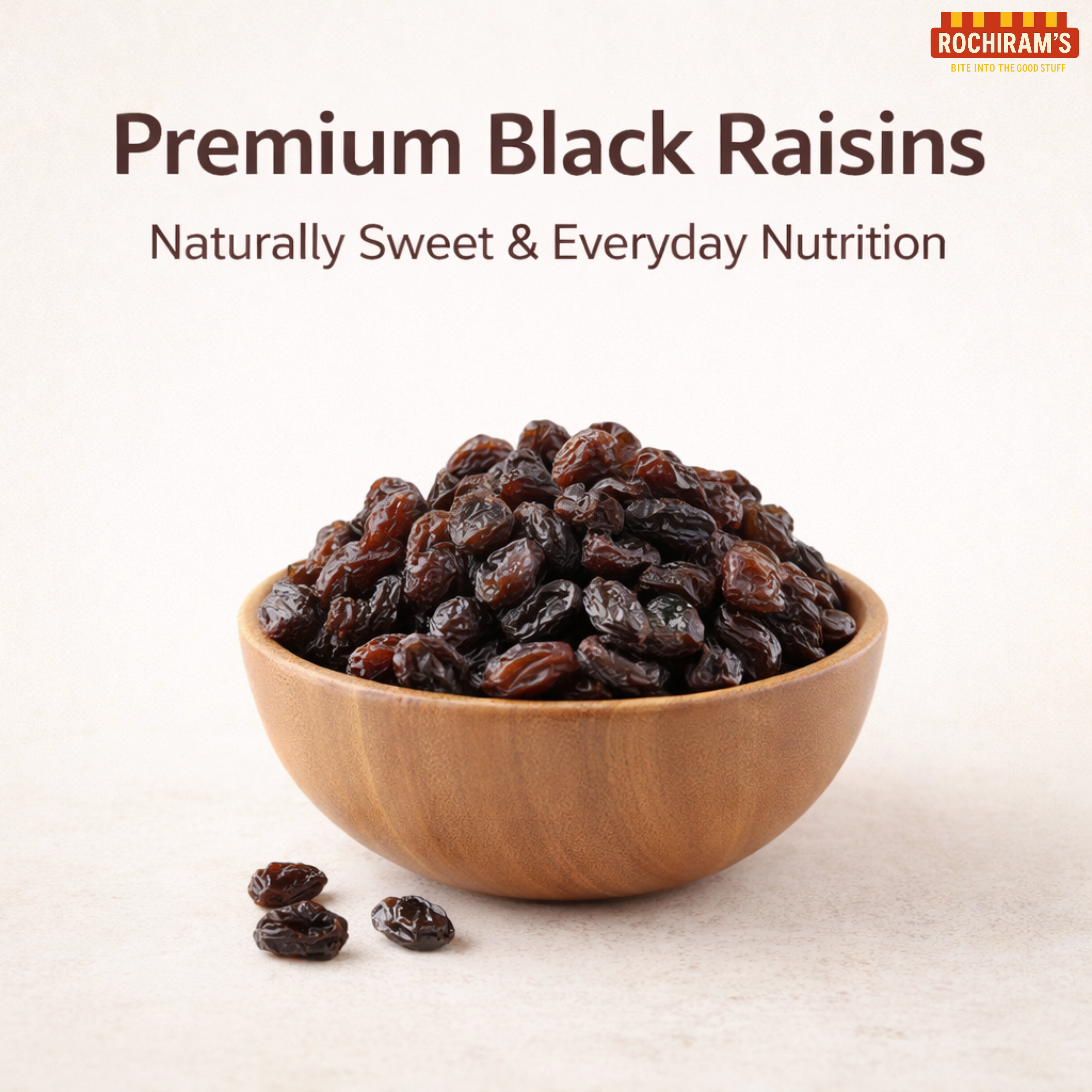 Premium Black Raisins | Sun-Dried Kali Kismis - Rochiram's