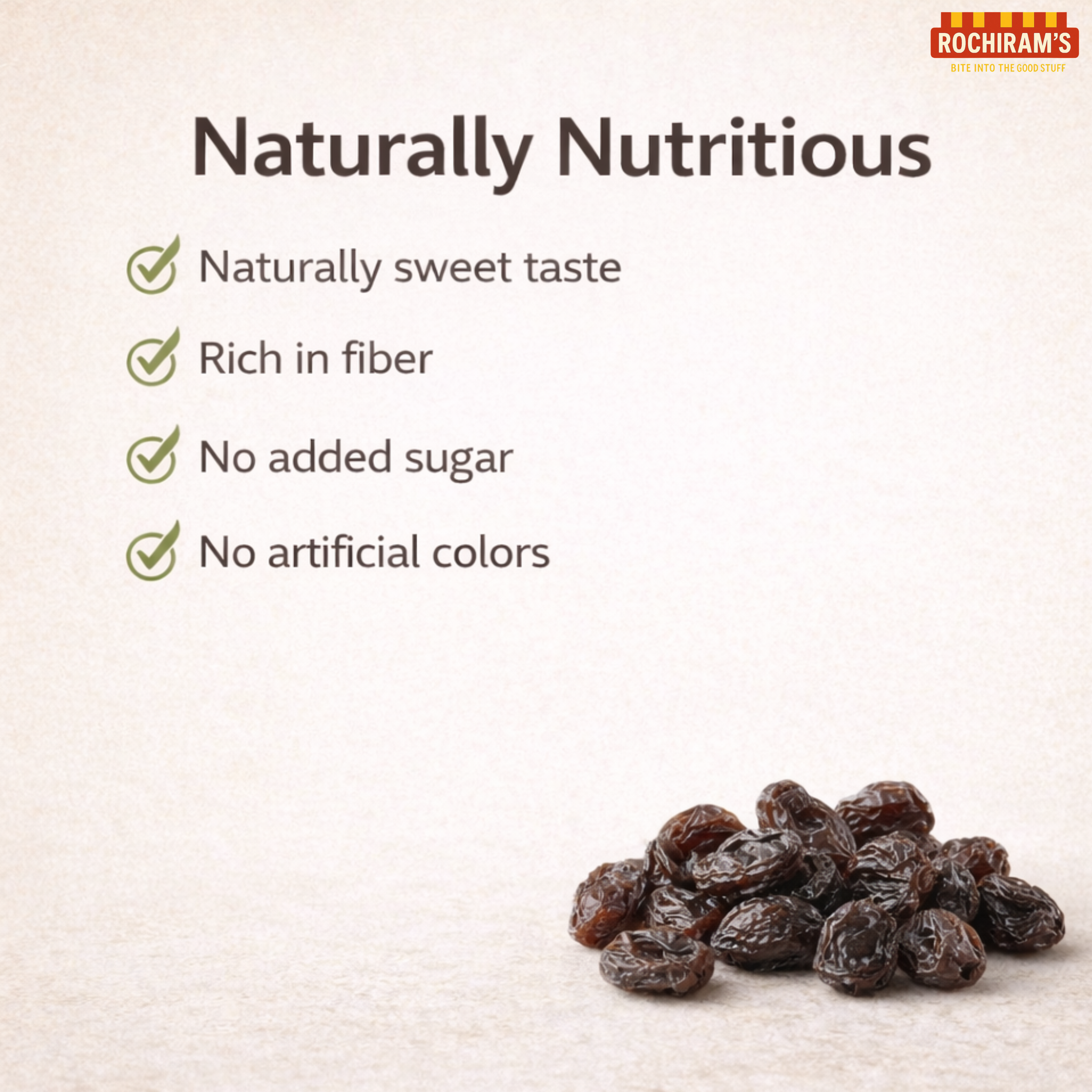 Premium Black Raisins | Sun-Dried Kali Kismis - Rochiram's