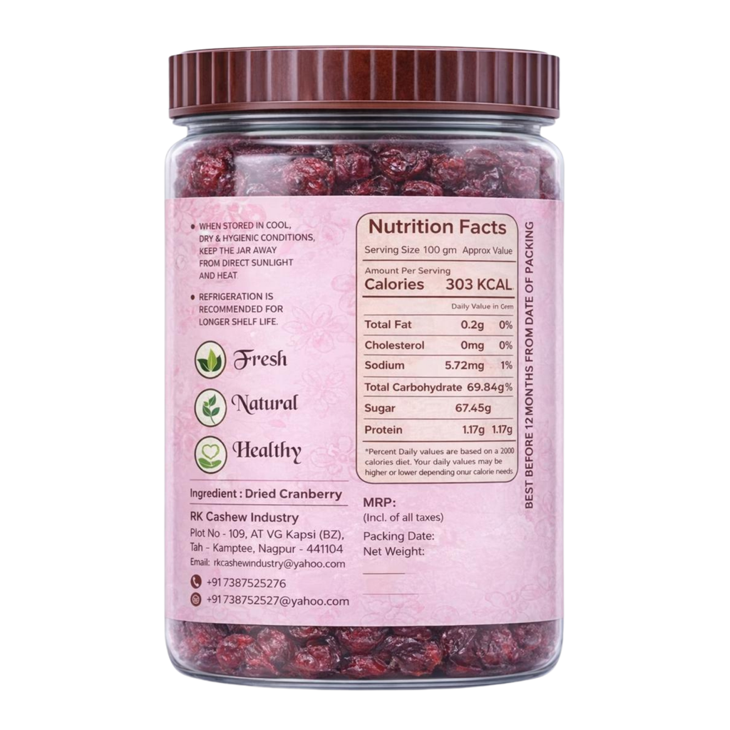 Dried Cranberries | Sweet & Tangy Superfood Berries - Rochiram's