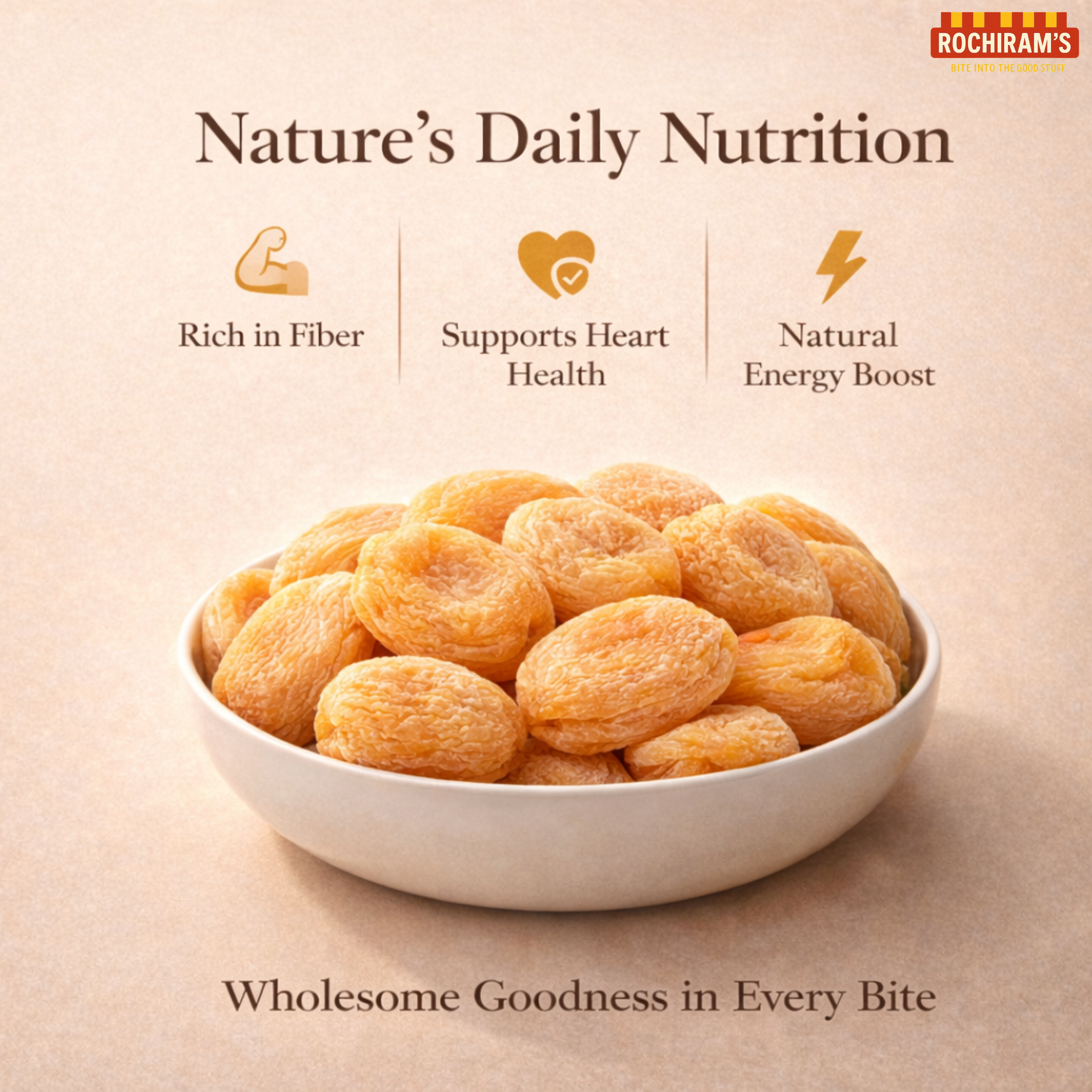 Almonds & Dried Apricot Combo | Vitamin E + Beta-Carotene Duo - Rochiram's