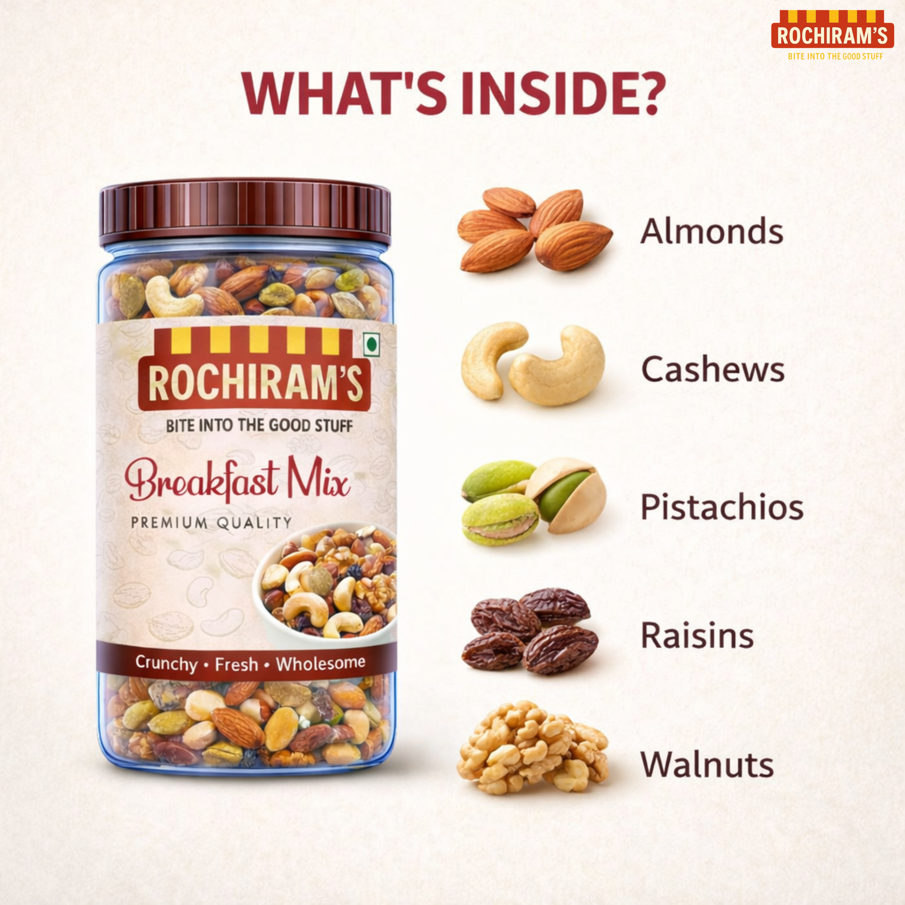 Premium Dry Fruit Mix | Assorted Nuts & Dried Fruits Gift Pack - Rochiram's