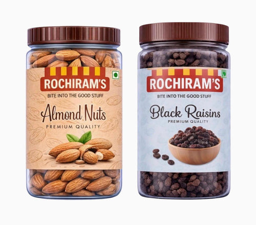 Almonds & Black Raisins Combo | Energy + Iron Boost - Rochiram's