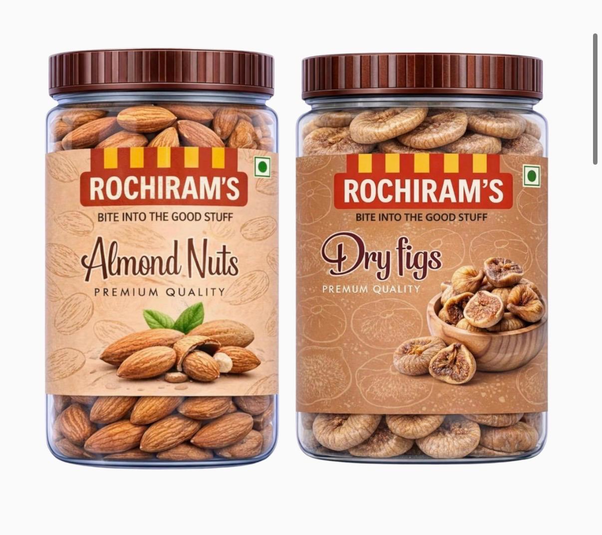 Almonds & Dry Figs Combo | Protein + Fibre Powerhouse - Rochiram's